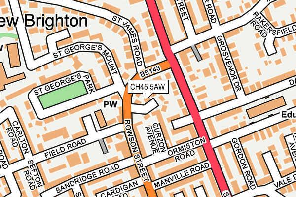 CH45 5AW map - OS OpenMap – Local (Ordnance Survey)