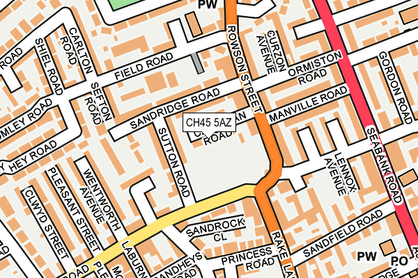 CH45 5AZ map - OS OpenMap – Local (Ordnance Survey)
