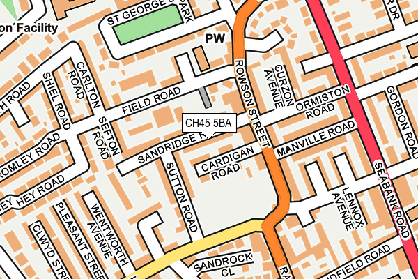 CH45 5BA map - OS OpenMap – Local (Ordnance Survey)