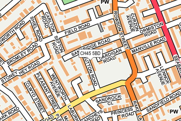 CH45 5BD map - OS OpenMap – Local (Ordnance Survey)