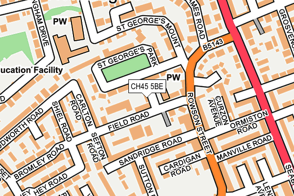 CH45 5BE map - OS OpenMap – Local (Ordnance Survey)