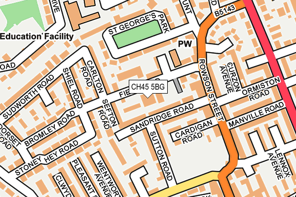 CH45 5BG map - OS OpenMap – Local (Ordnance Survey)