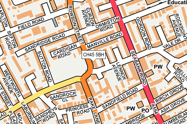 CH45 5BH map - OS OpenMap – Local (Ordnance Survey)