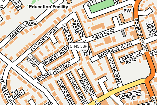 CH45 5BP map - OS OpenMap – Local (Ordnance Survey)