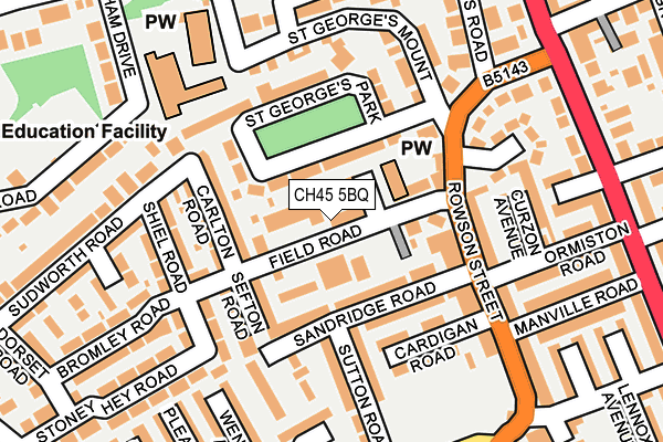 CH45 5BQ map - OS OpenMap – Local (Ordnance Survey)