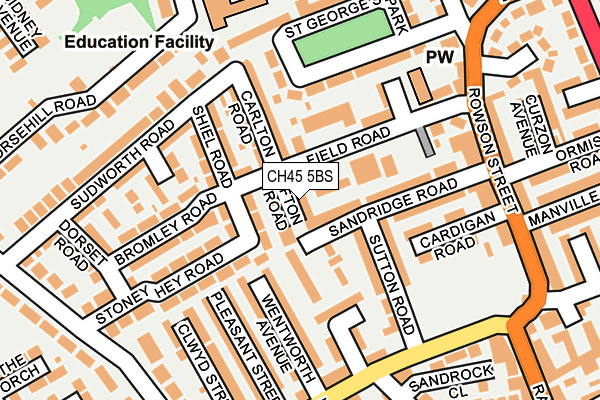 CH45 5BS map - OS OpenMap – Local (Ordnance Survey)