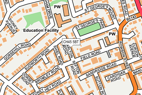 CH45 5BT map - OS OpenMap – Local (Ordnance Survey)