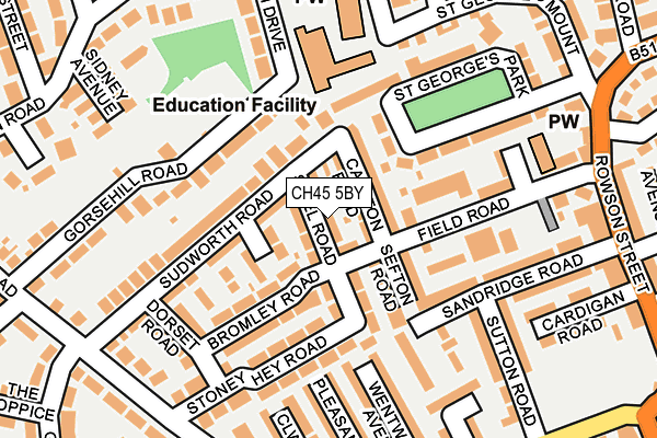 CH45 5BY map - OS OpenMap – Local (Ordnance Survey)