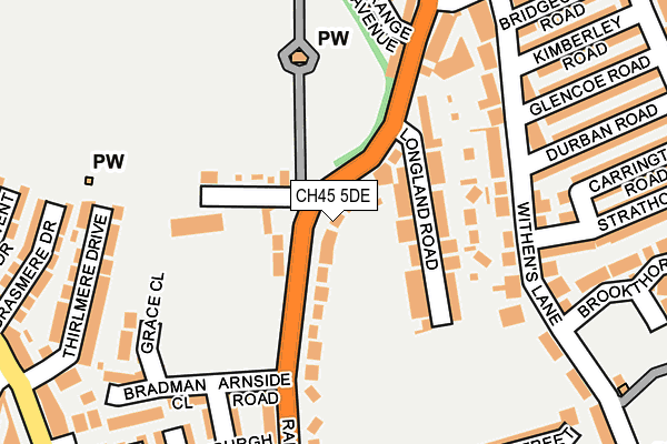 CH45 5DE map - OS OpenMap – Local (Ordnance Survey)