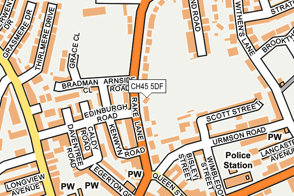 CH45 5DF map - OS OpenMap – Local (Ordnance Survey)