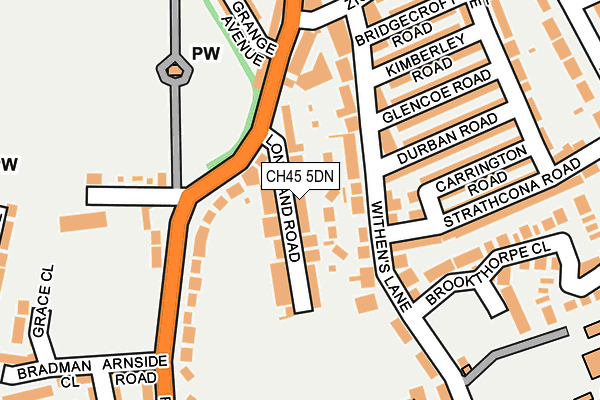 CH45 5DN map - OS OpenMap – Local (Ordnance Survey)