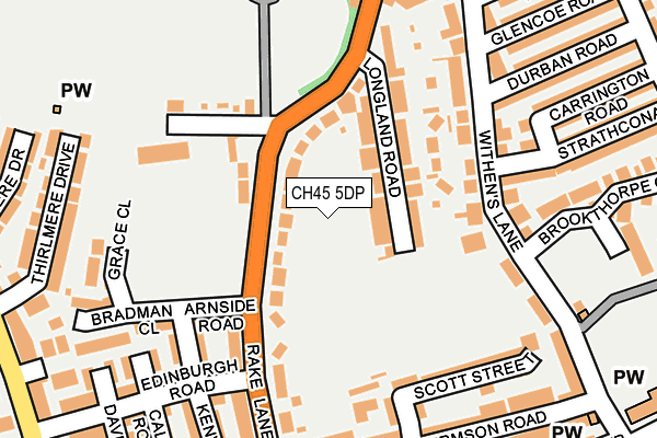 CH45 5DP map - OS OpenMap – Local (Ordnance Survey)