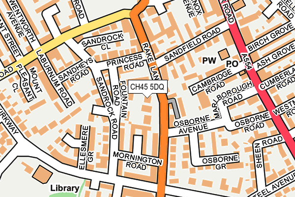 CH45 5DQ map - OS OpenMap – Local (Ordnance Survey)