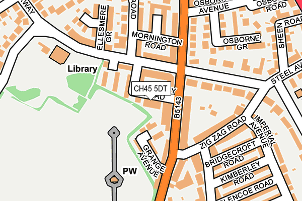 CH45 5DT map - OS OpenMap – Local (Ordnance Survey)