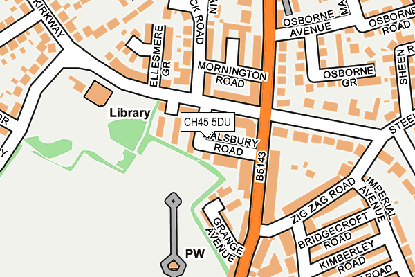 CH45 5DU map - OS OpenMap – Local (Ordnance Survey)