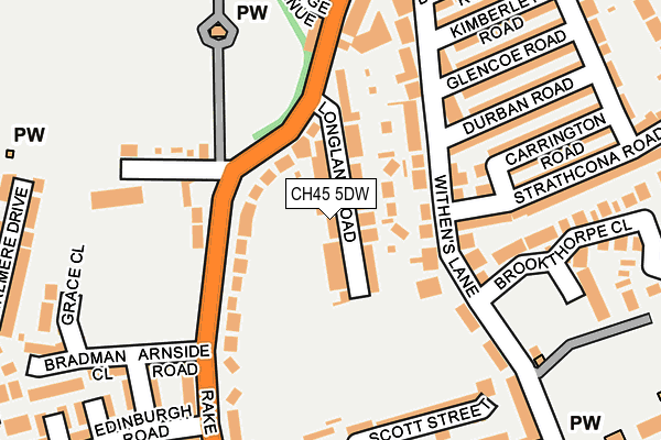 CH45 5DW map - OS OpenMap – Local (Ordnance Survey)