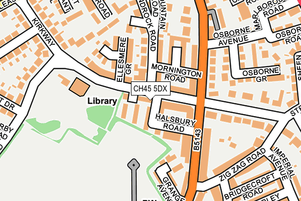 CH45 5DX map - OS OpenMap – Local (Ordnance Survey)
