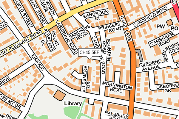 CH45 5EF map - OS OpenMap – Local (Ordnance Survey)