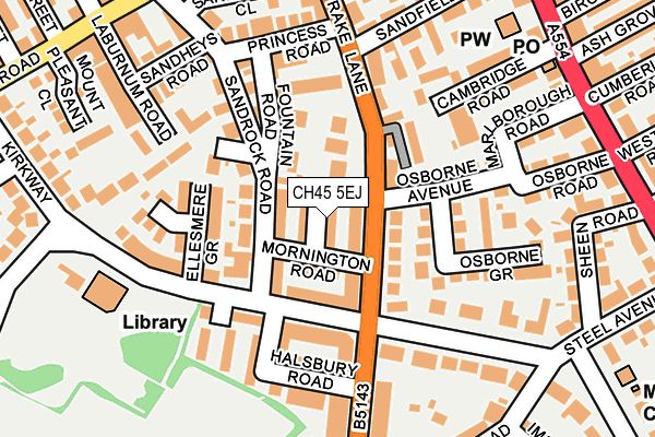 CH45 5EJ map - OS OpenMap – Local (Ordnance Survey)