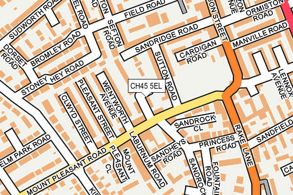 CH45 5EL map - OS OpenMap – Local (Ordnance Survey)