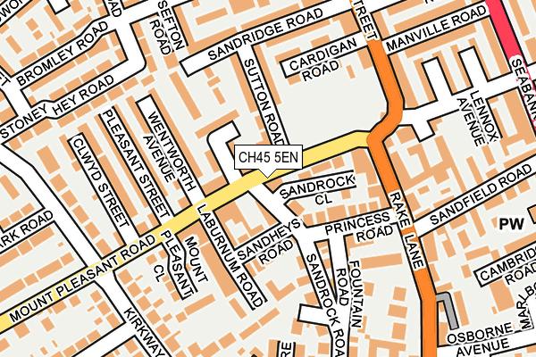 CH45 5EN map - OS OpenMap – Local (Ordnance Survey)