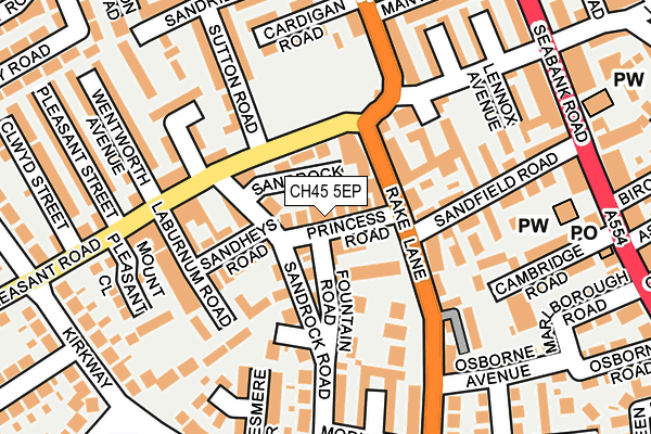 CH45 5EP map - OS OpenMap – Local (Ordnance Survey)