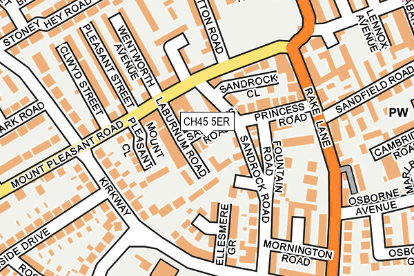 CH45 5ER map - OS OpenMap – Local (Ordnance Survey)