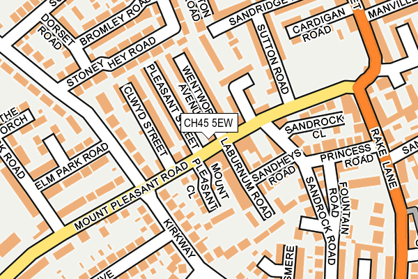 CH45 5EW map - OS OpenMap – Local (Ordnance Survey)