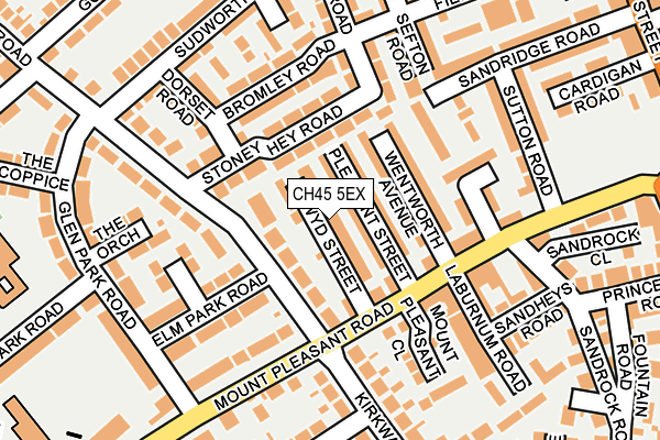 CH45 5EX map - OS OpenMap – Local (Ordnance Survey)