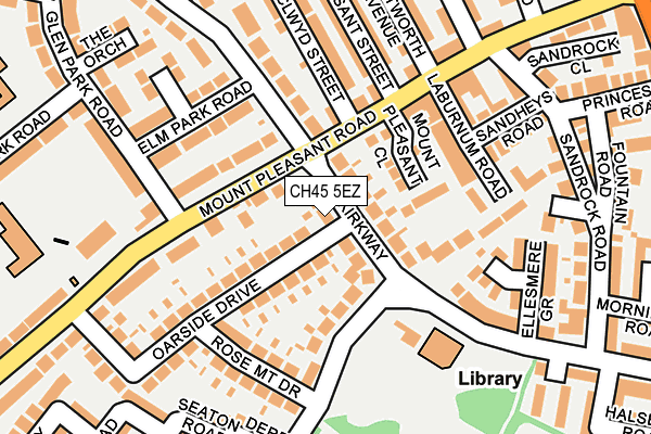 CH45 5EZ map - OS OpenMap – Local (Ordnance Survey)