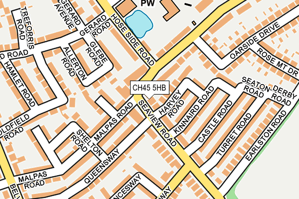 CH45 5HB map - OS OpenMap – Local (Ordnance Survey)