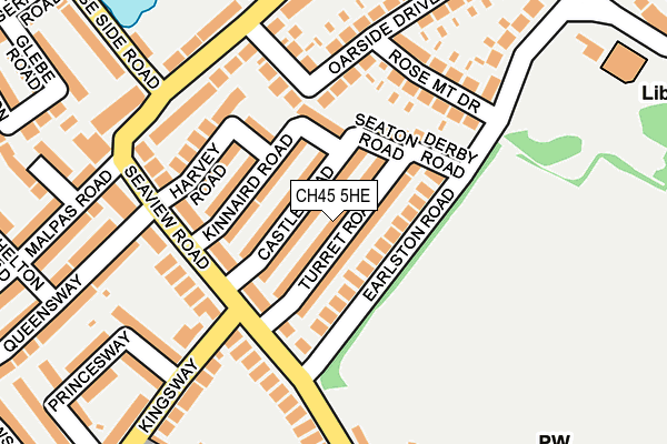 CH45 5HE map - OS OpenMap – Local (Ordnance Survey)