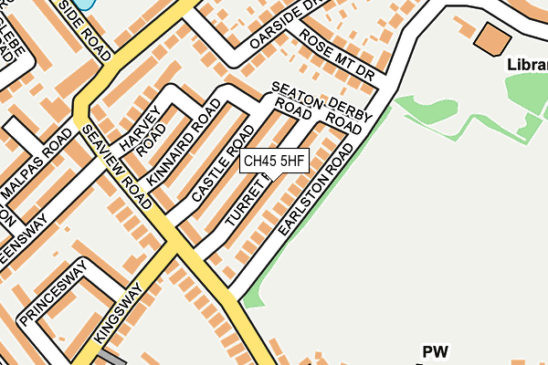 CH45 5HF map - OS OpenMap – Local (Ordnance Survey)