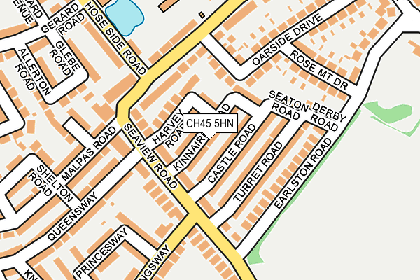 CH45 5HN map - OS OpenMap – Local (Ordnance Survey)