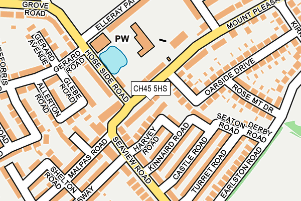 CH45 5HS map - OS OpenMap – Local (Ordnance Survey)