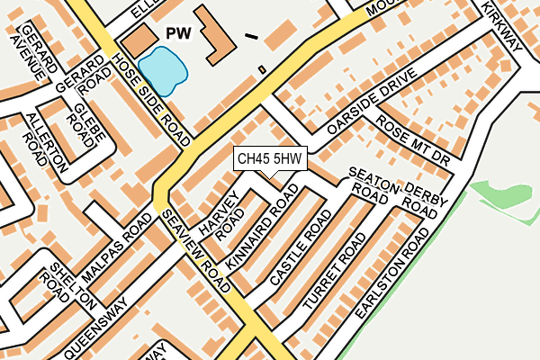 CH45 5HW map - OS OpenMap – Local (Ordnance Survey)