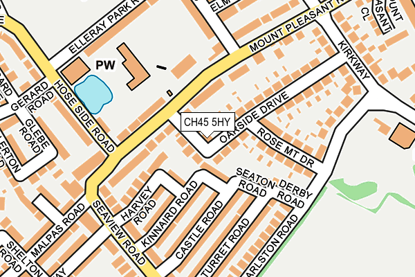 CH45 5HY map - OS OpenMap – Local (Ordnance Survey)