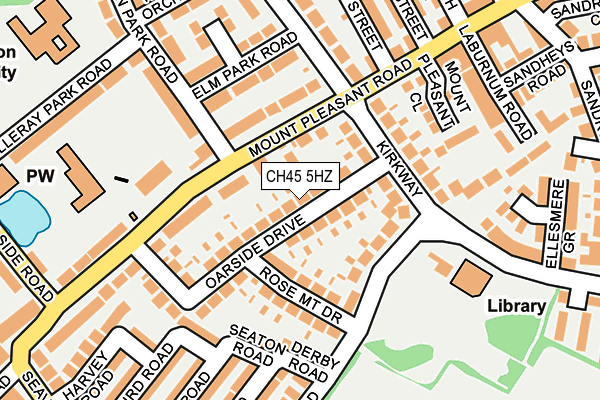 CH45 5HZ map - OS OpenMap – Local (Ordnance Survey)