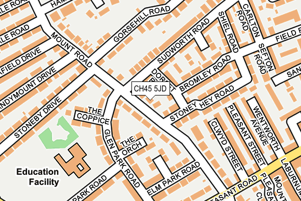 CH45 5JD map - OS OpenMap – Local (Ordnance Survey)