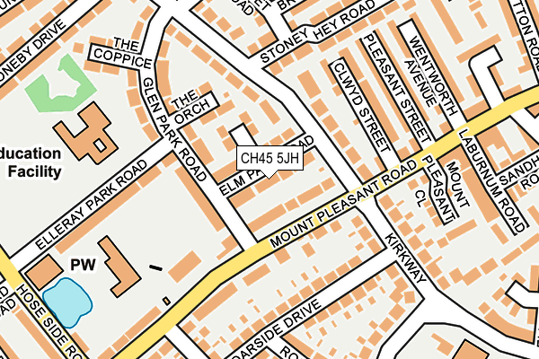 CH45 5JH map - OS OpenMap – Local (Ordnance Survey)