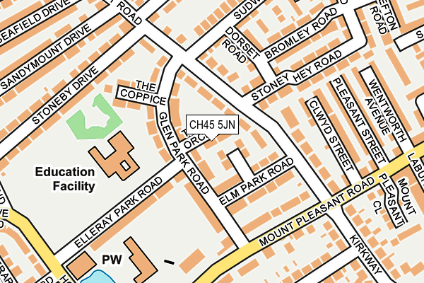 CH45 5JN map - OS OpenMap – Local (Ordnance Survey)