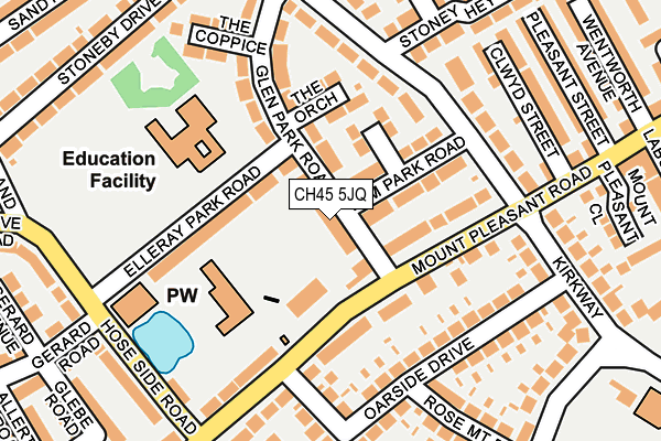 CH45 5JQ map - OS OpenMap – Local (Ordnance Survey)