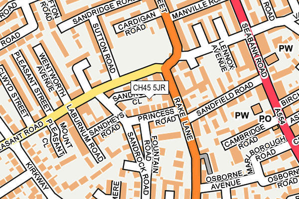 CH45 5JR map - OS OpenMap – Local (Ordnance Survey)