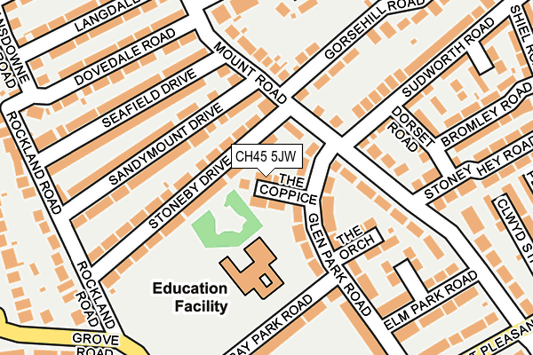 CH45 5JW map - OS OpenMap – Local (Ordnance Survey)