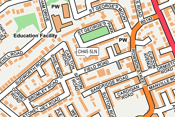 CH45 5LN map - OS OpenMap – Local (Ordnance Survey)