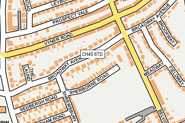 CH45 6TD map - OS OpenMap – Local (Ordnance Survey)