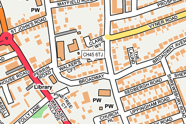 CH45 6TJ map - OS OpenMap – Local (Ordnance Survey)