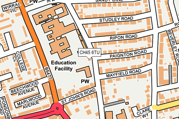 CH45 6TU map - OS OpenMap – Local (Ordnance Survey)