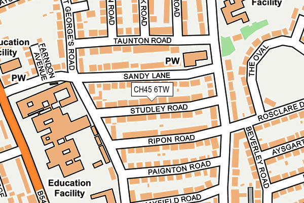 CH45 6TW map - OS OpenMap – Local (Ordnance Survey)