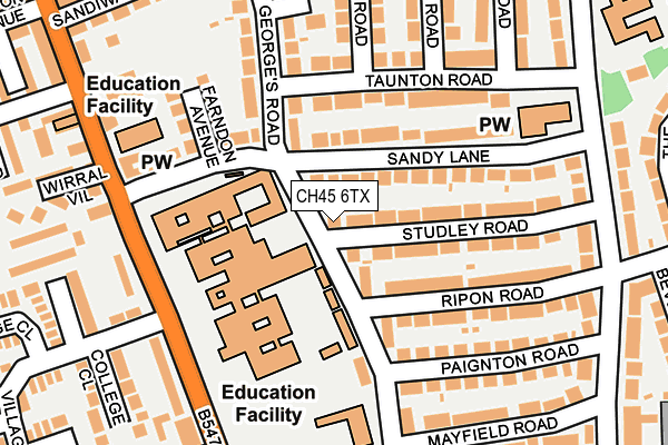 CH45 6TX map - OS OpenMap – Local (Ordnance Survey)